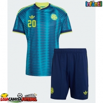 Camisa de Futebol Colômbia Juan Fernando Quintero #20 Equipamento Secundário Infantil Mundo 2026 Manga Curta (+ Calças curtas)